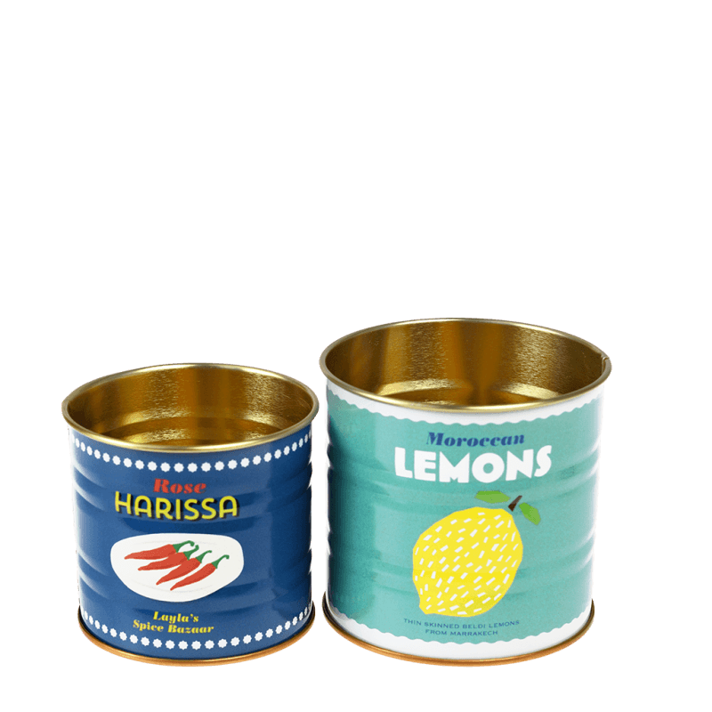 Rex London Mini Storage Tins (set Of 2) - LEMONS & HARISSA