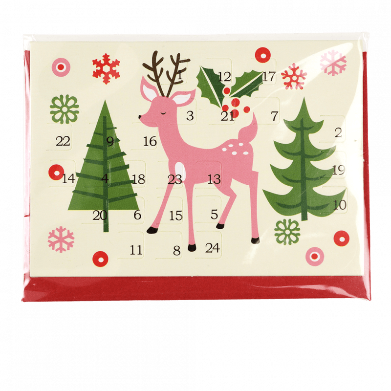 Rex London Miniature Advent Calendar Christmas Card - 50s Christmas