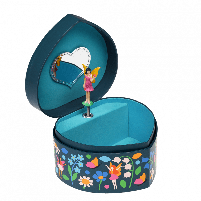 Rex London Musical Jewellery Box Heart-shaped - Fairies In The Garden