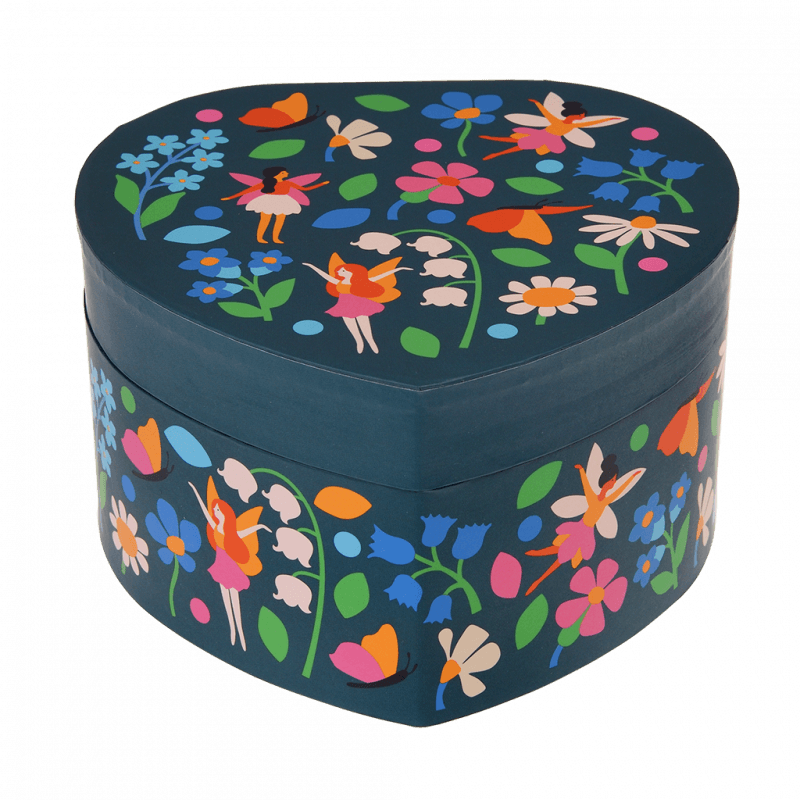 Rex London Musical Jewellery Box Heart-shaped - Fairies In The Garden