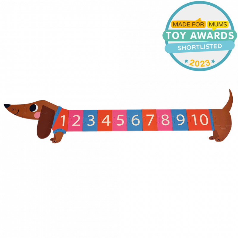 Rex London Number Floor Puzzle (16 Pieces) - Sausage Dog