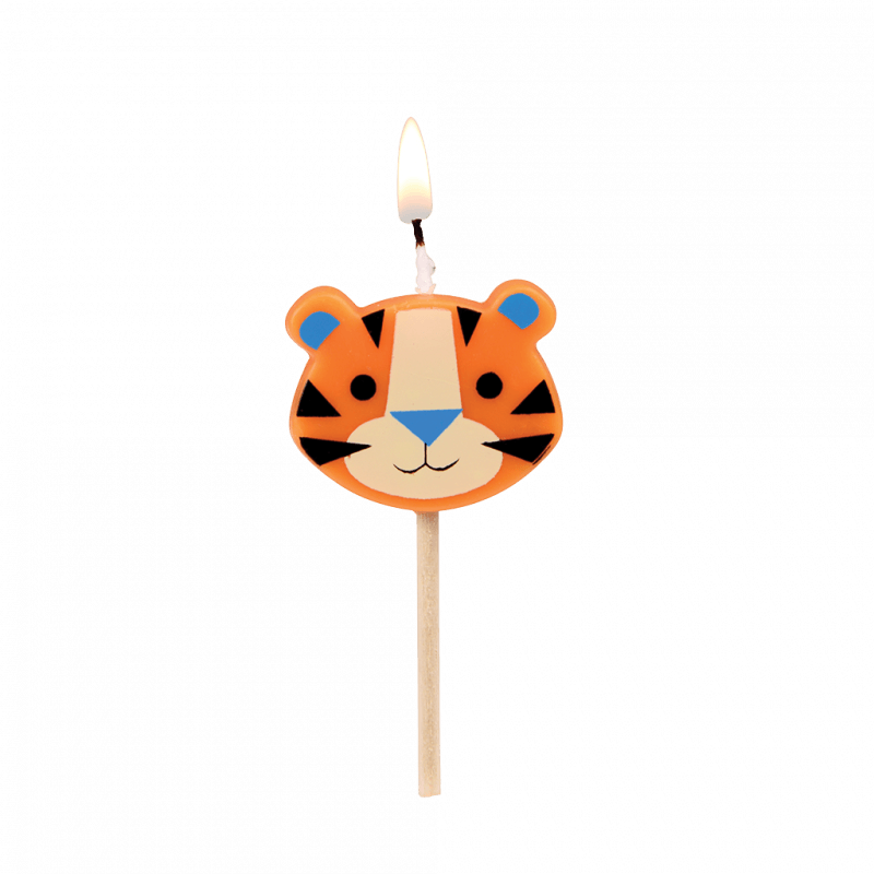 Rex London Party Cake Candles (set Of 6) - Ziggy The Tiger