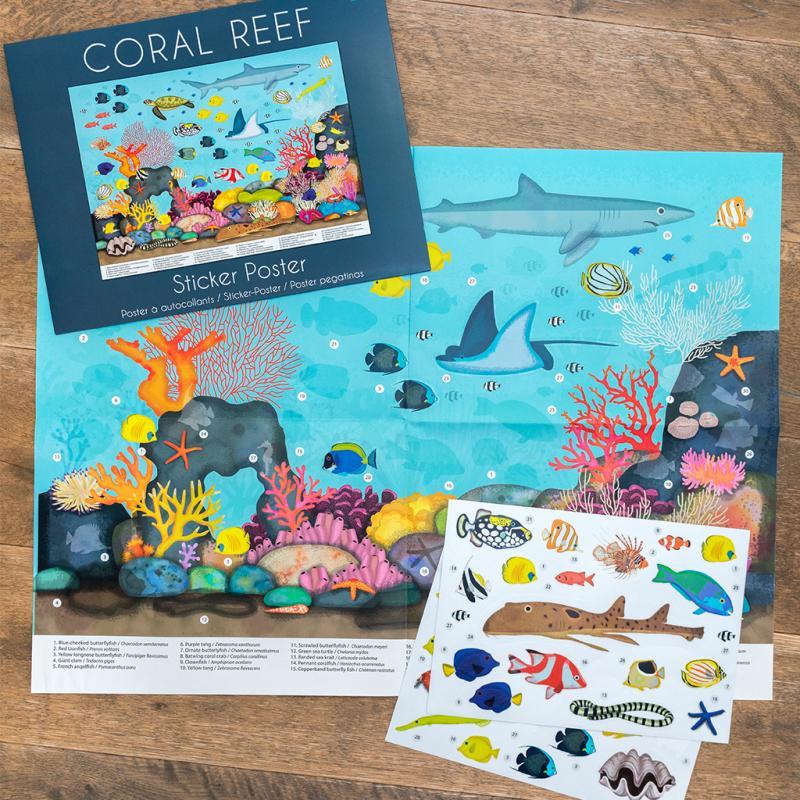 rex london Poster with reusable stickers (50x70cm) - Coral Reef