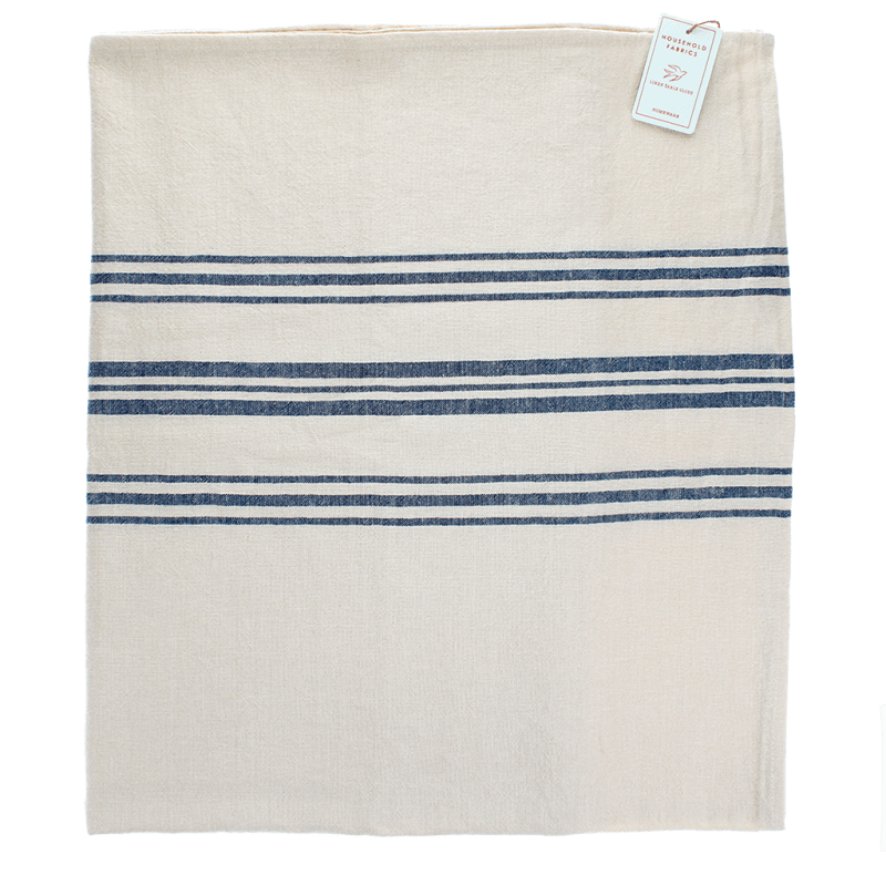 Rex London Pure Belgian Linen Tablecloth (120 X 180cm) - Blue Stripe