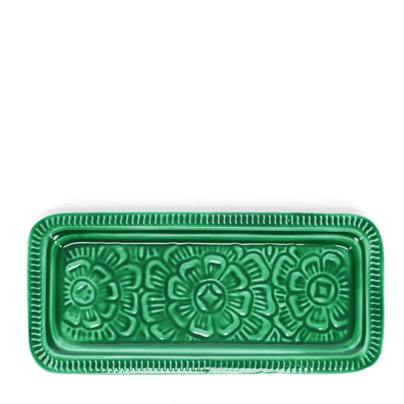 Rex London Rectangular Enamel Trinket Tray - Dark Green