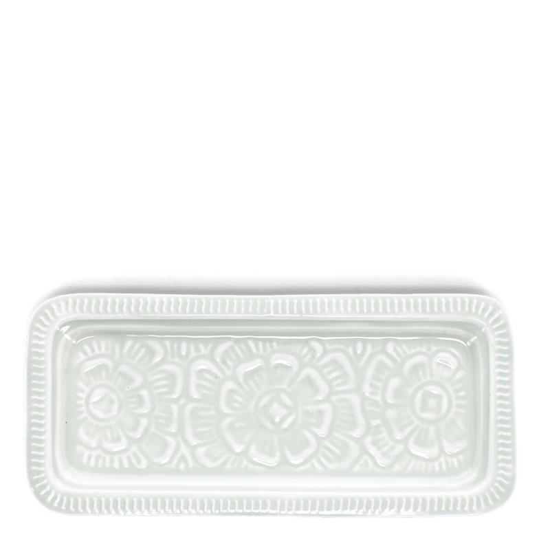 Rex London Rectangular Enamel Trinket Tray - Light Grey