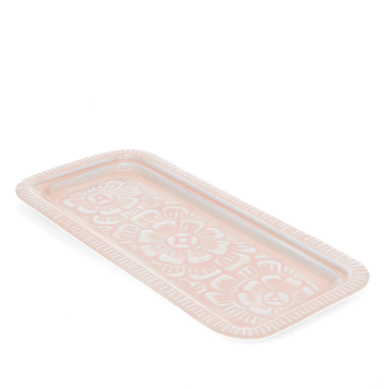 Rex London Rectangular Enamel Trinket Tray - Soft Pink