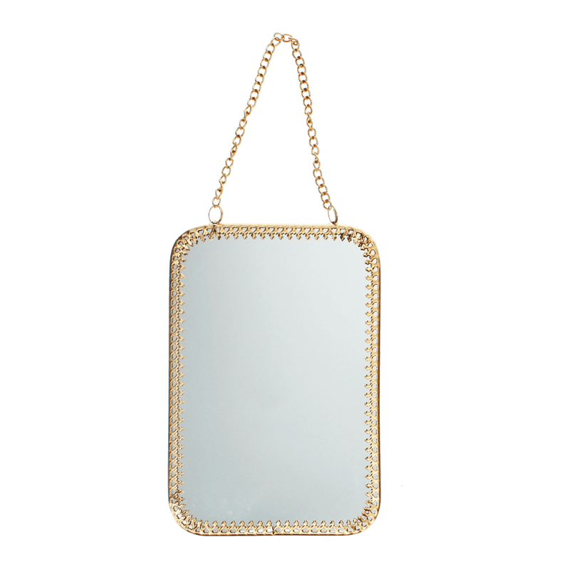 Rex London Rectangular Hanging Mirror (15.5cm X 10.5cm) - Gold Tone