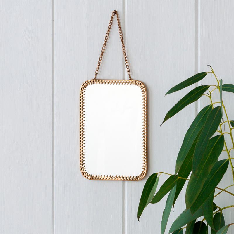 rex london Rectangular hanging mirror (15.5cm x 10.5cm) - Gold tone