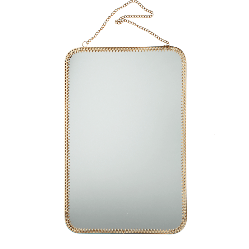 Rex London Rectangular Hanging Mirror (29cm X 19cm) - Gold Tone