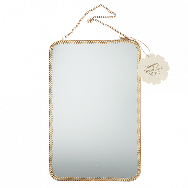 Rex London Rectangular Hanging Mirror (29cm X 19cm) - Gold Tone