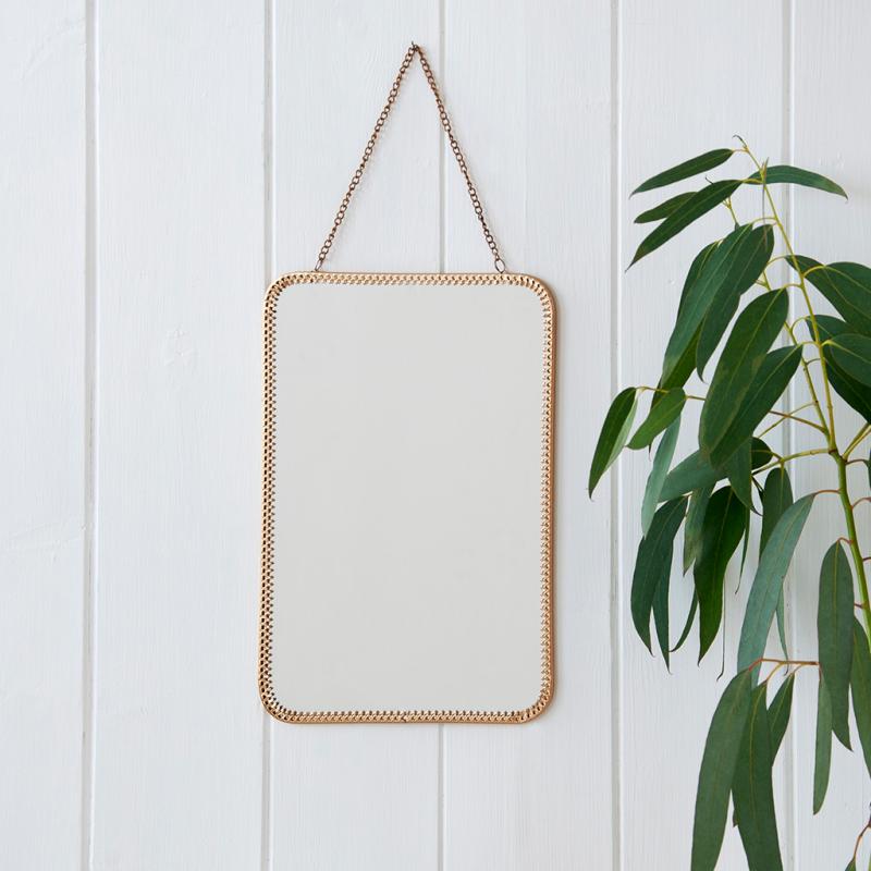 rex london Rectangular hanging mirror (29cm x 19cm) - Gold tone