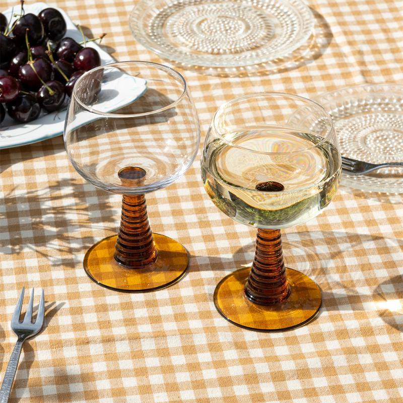 Rex London Retro Roemer Glasses 350ml (set Of 2) - Amber