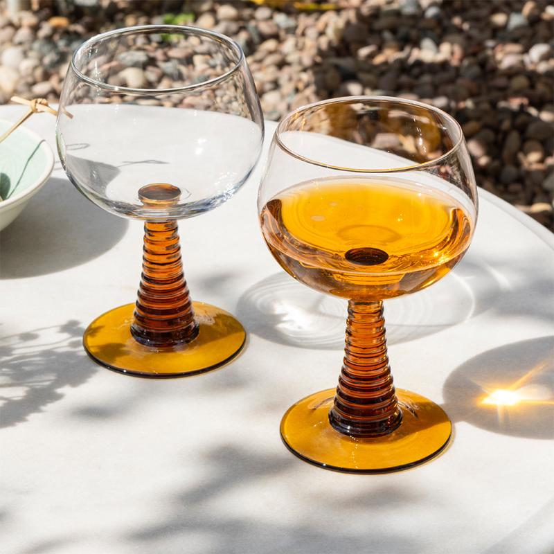 rex london Retro roemer glasses 350ml (set of 2) - Amber