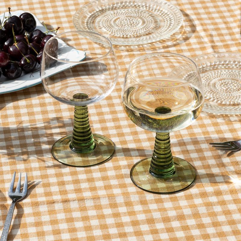 Rex London Retro Roemer Glasses 350ml (set Of 2) - Green
