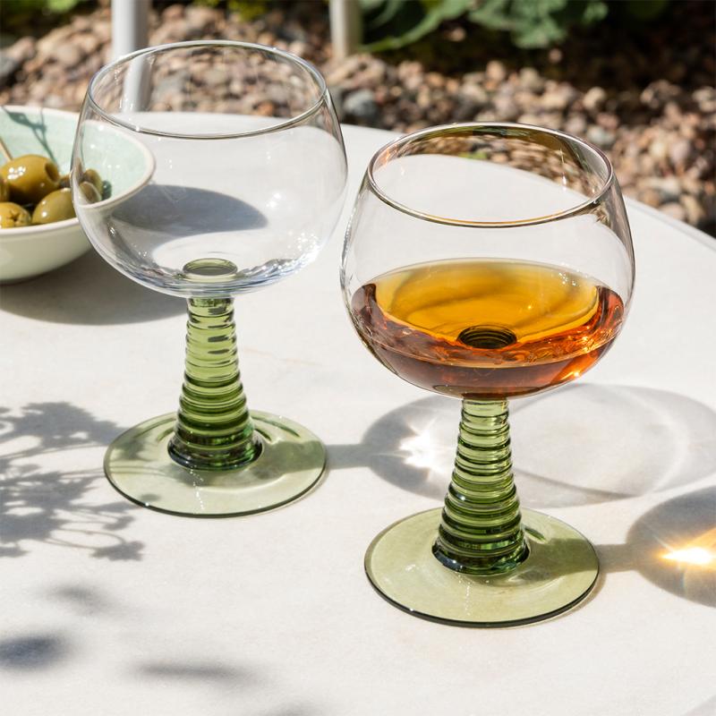 rex london Retro roemer glasses 350ml (set of 2) - Green