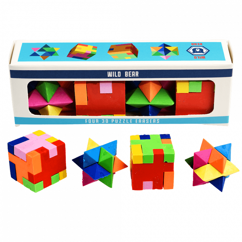 Rex London 3D Puzzle Erasers (set Of 4) - Wild Bear