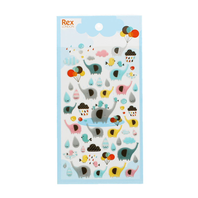 Rex London 3D Stickers - Elephant Rain Party
