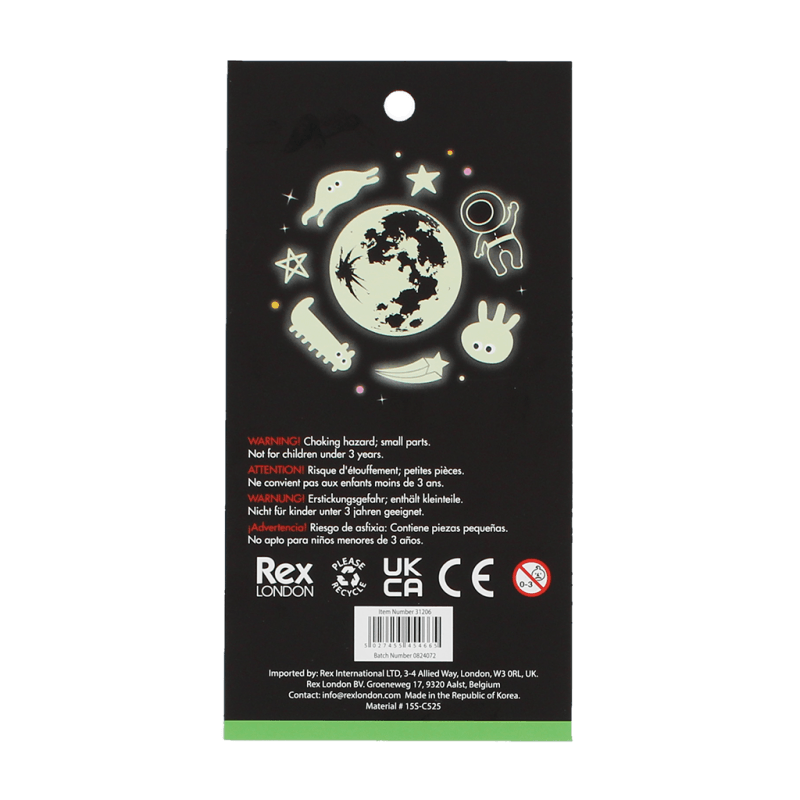 Rex London 3D Stickers - Space (glow In The Dark)