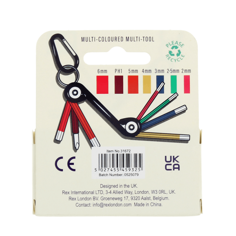 Rex London 7 In 1 Hex Key Multi-tool - Multi-colour