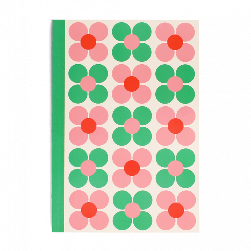 Rex London A5 Notebook - Pink And Green Daisy
