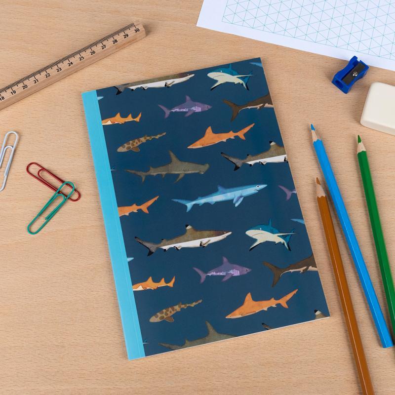 rex london A5 notebook - Sharks