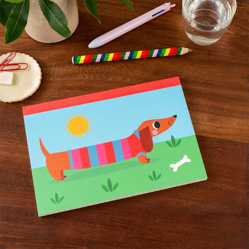 rex london A5 notebook - Sunny Sausage Dog