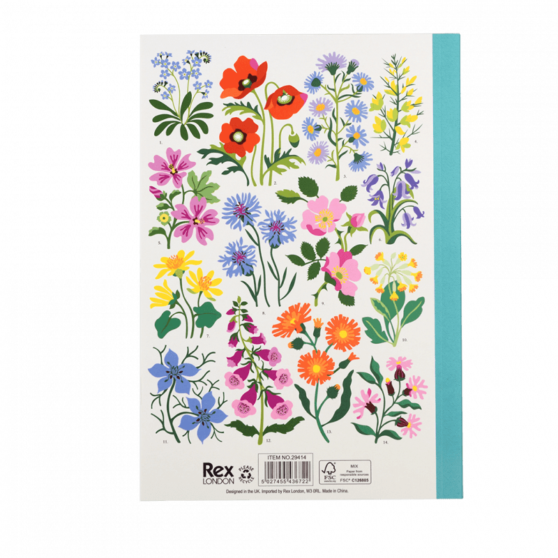 Rex London A5 Notebook - Wild Flowers