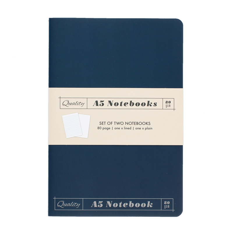 Rex London A5 Notebooks (set Of 2) - Orange & Blue