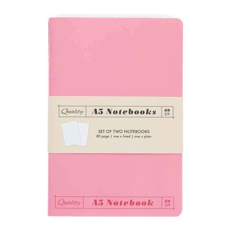 Rex London A5 Notebooks (set Of 2) - Pinks