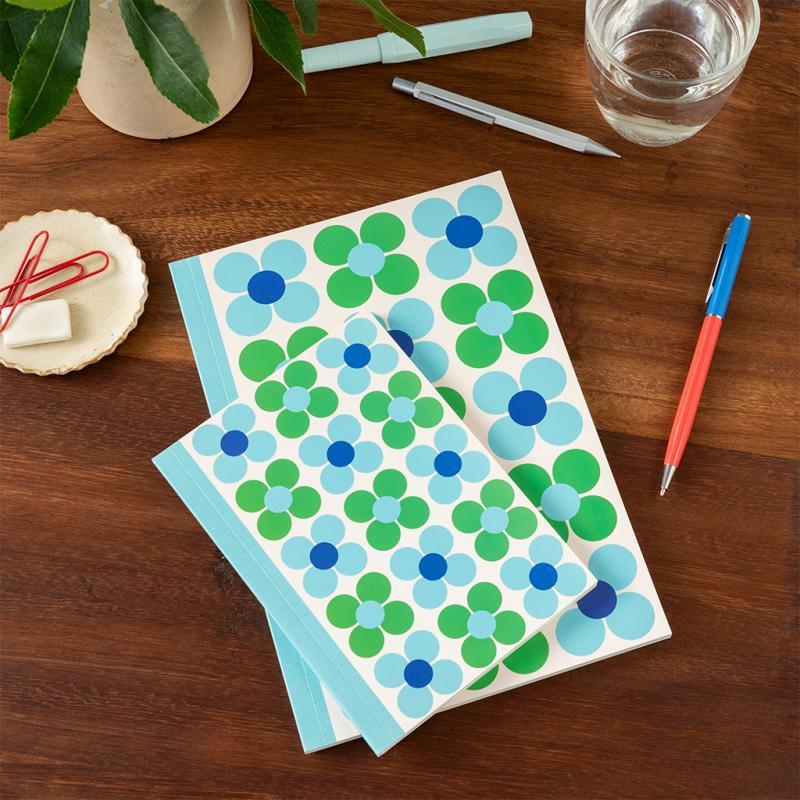 Rex London A6 Notebook - Blue And Green Daisy