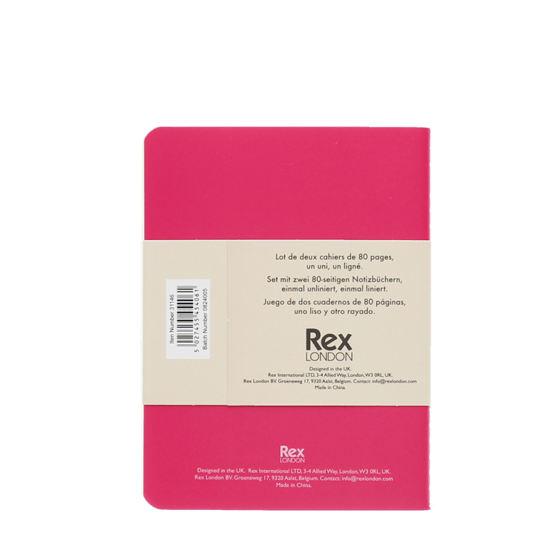 Rex London A6 Notebooks (set Of 2) - Pinks