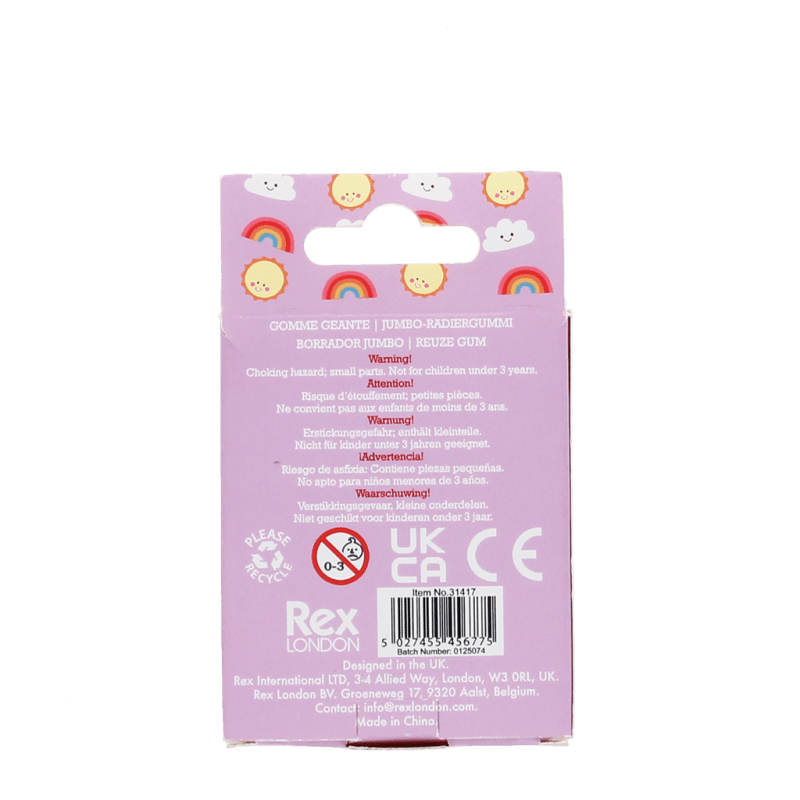 Rex London Adorable Animal Doughnut Eraser - Unicorn