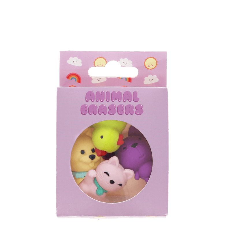 Rex London Adorable Animal Erasers (set Of 4) - Medley