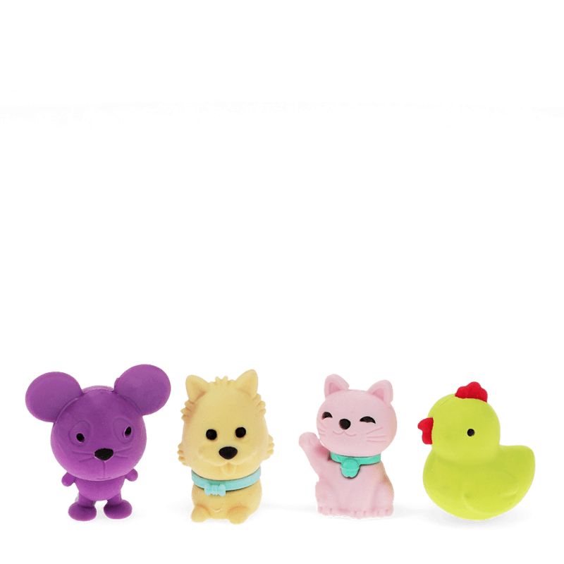 Rex London Adorable Animal Erasers (set Of 4) - Medley