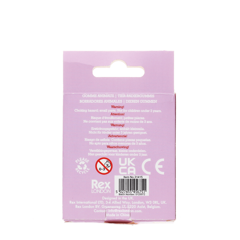 Rex London Adorable Animal Erasers (set Of 4) - Medley