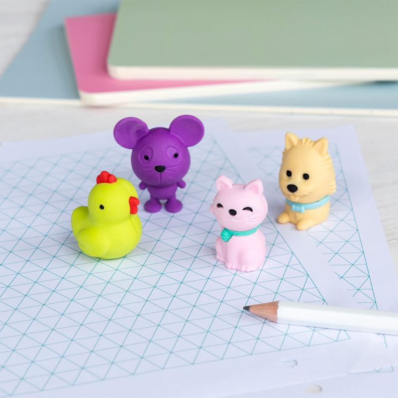 rex london Adorable animal erasers (set of 4) - Medley