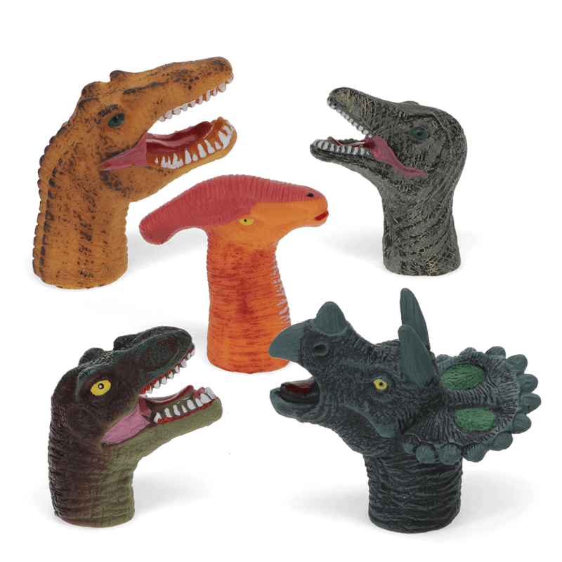 Rex London Animal Finger Puppets (set Of 5) - Dinosaur