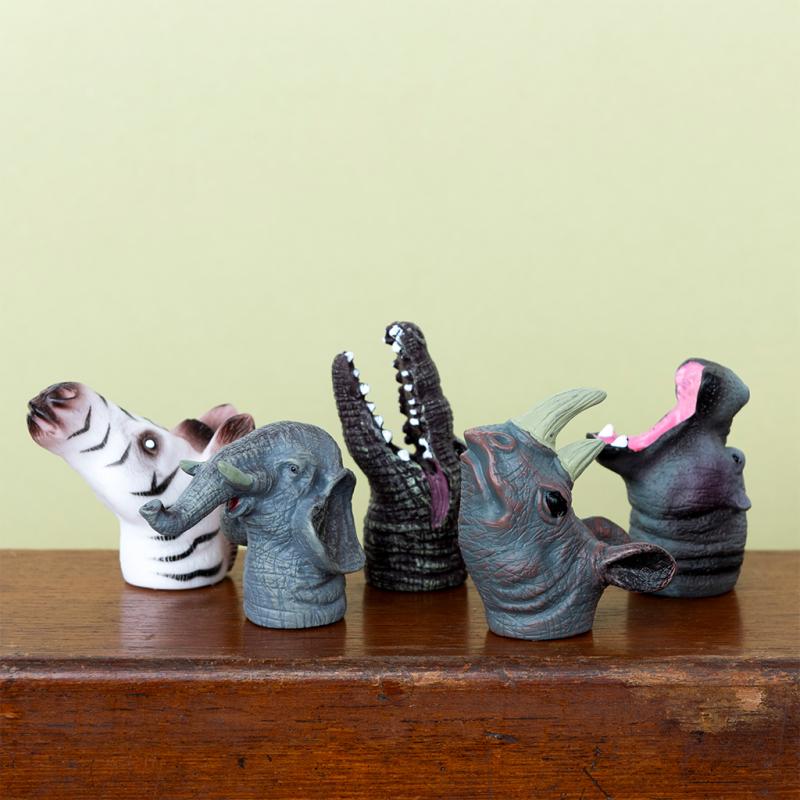 Rex London Animal Finger Puppets (set Of 5) - Safari