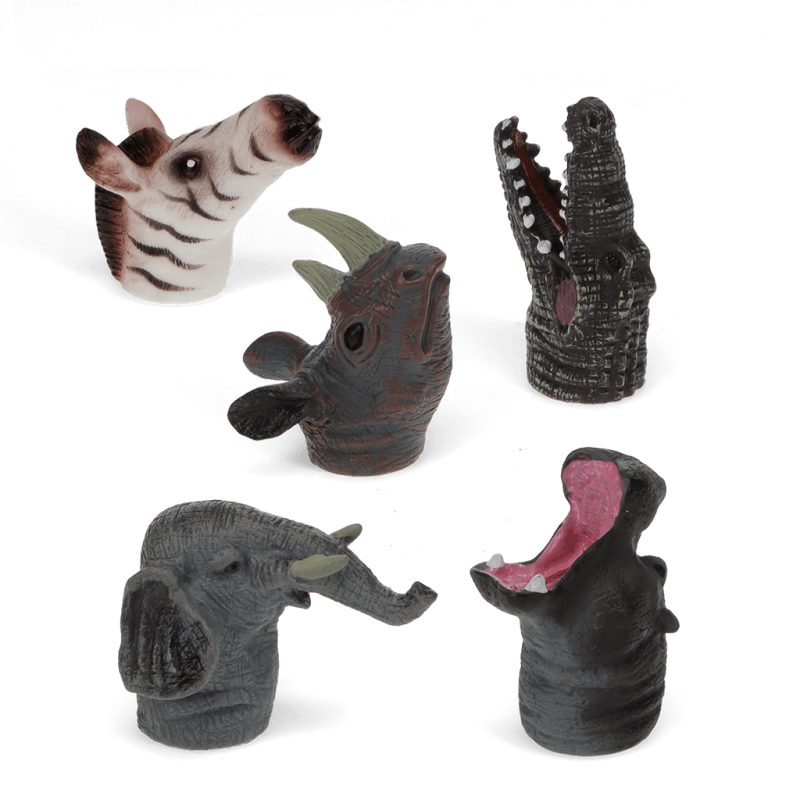 Rex London Animal Finger Puppets (set Of 5) - Safari