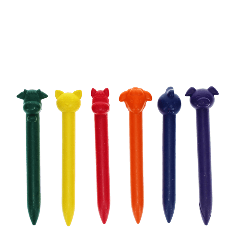 Rex London Animal Head Crayons (set Of 6)