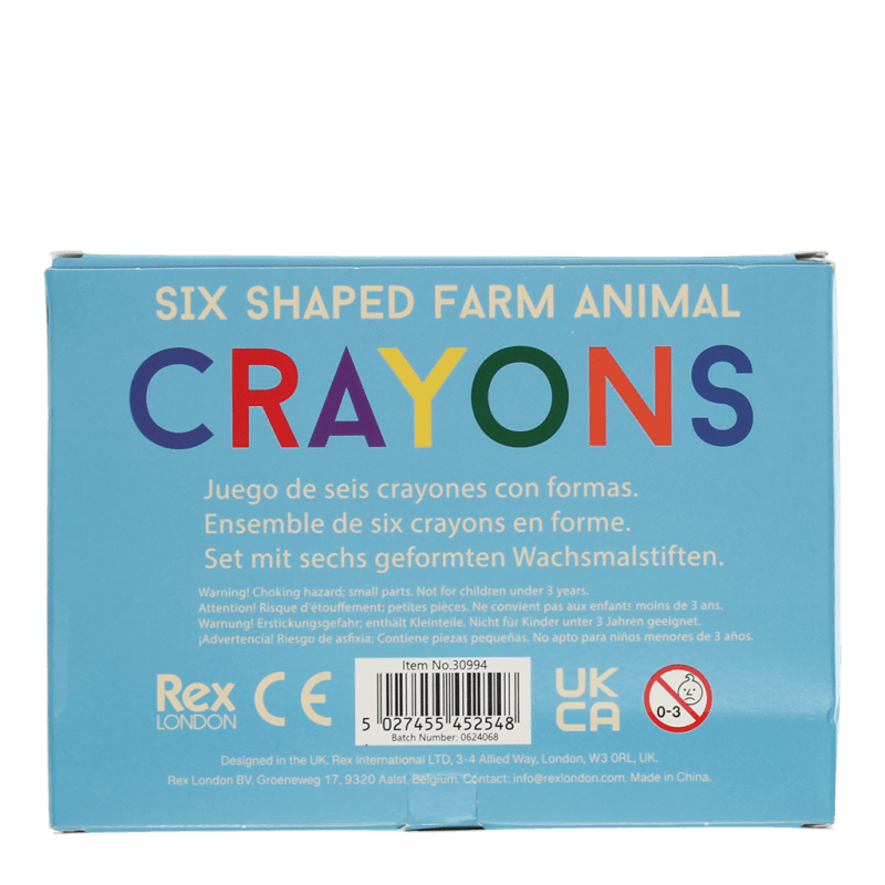 Rex London Animal Head Crayons (set Of 6)