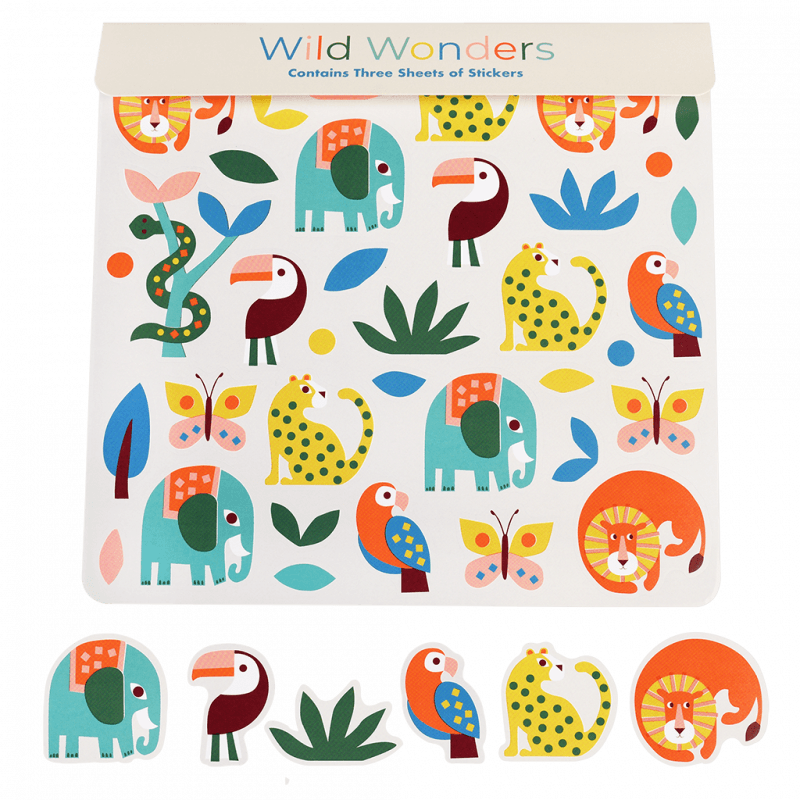 Rex London Animal Stickers (3 Sheets) - Wild Wonders