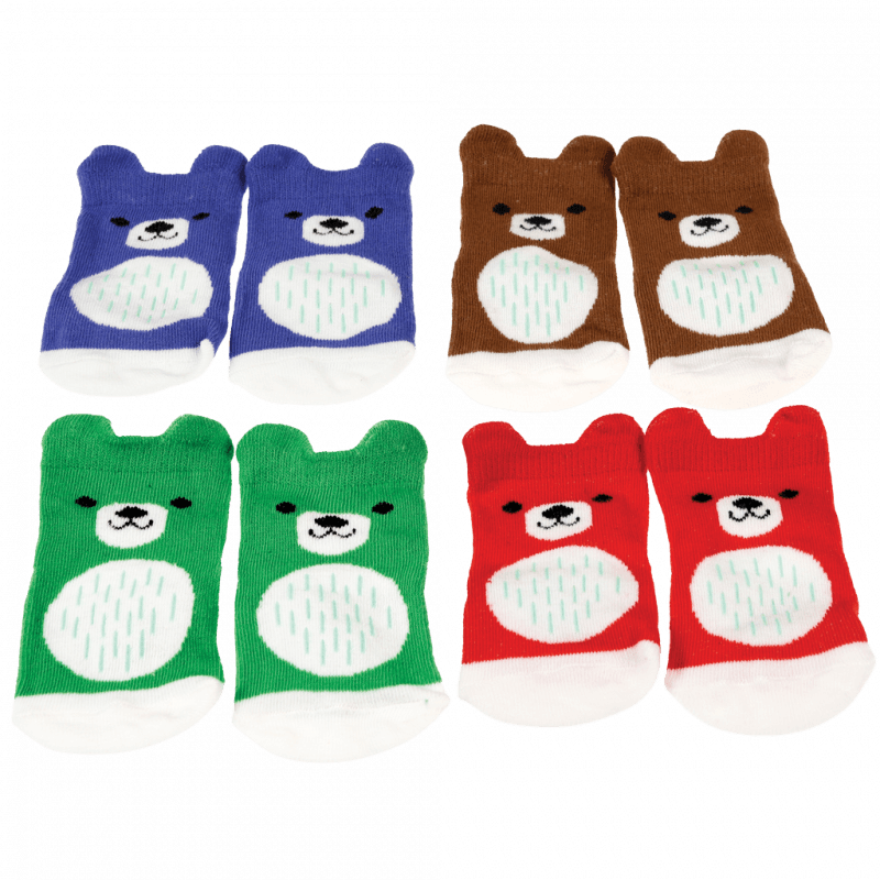 Rex London Baby Socks (4 Pairs) - Bear