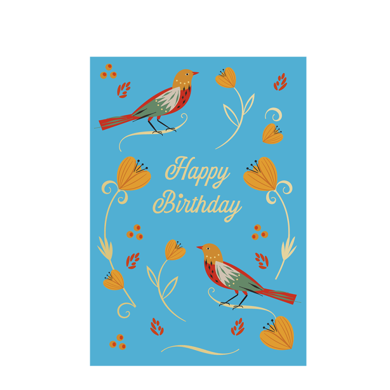 Rex London Birthday Card - Flower Birds