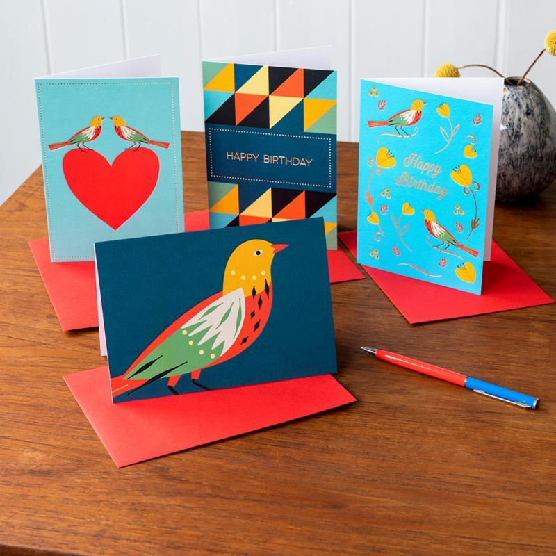 Rex London Birthday Card - Flower Birds