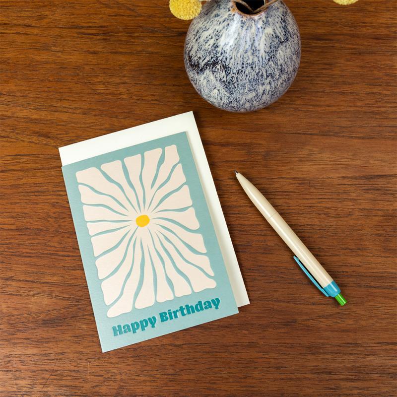 rex london Birthday card - Flower power