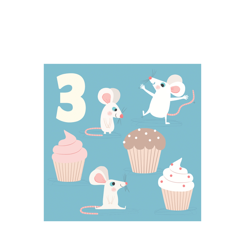 Rex London Birthday Card - Mouse THREE