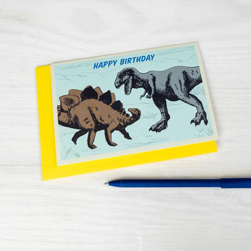 rex london Birthday card - Prehistoric Land dinosaur