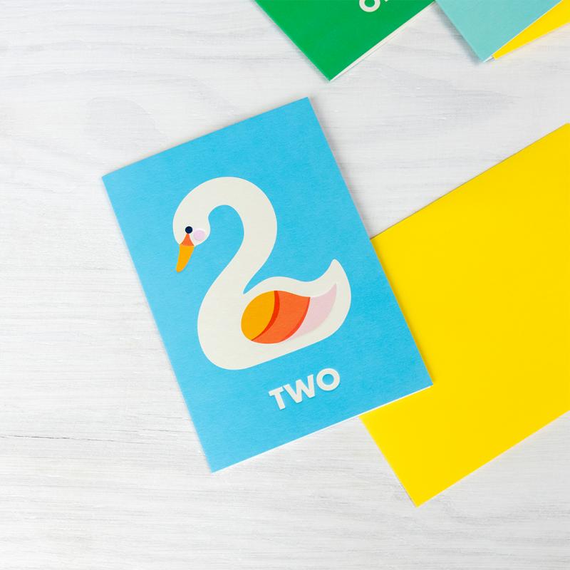 rex london Birthday card - Swan TWO